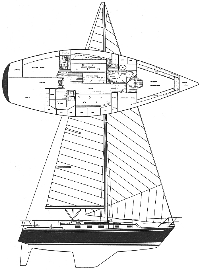 Endeavour 35 Plan View and Interior Layout