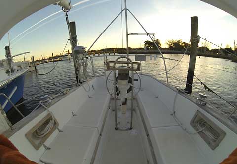 1980 Endeavour 32 sailboat Cockpit