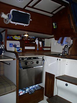 1979 Endeavour 32 Sailboat Galley