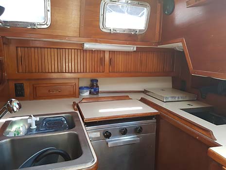 1983 Endeavour 35 Sailboat Galley