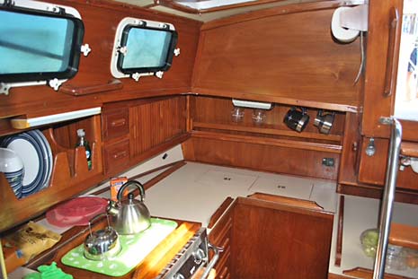 1984 Endeavour 38 Sailboat Galley