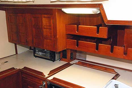 1983 Endeavour 40 Sailboat Galley Storage