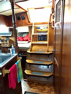 Endeavour 37 Sailboat companionway stairs